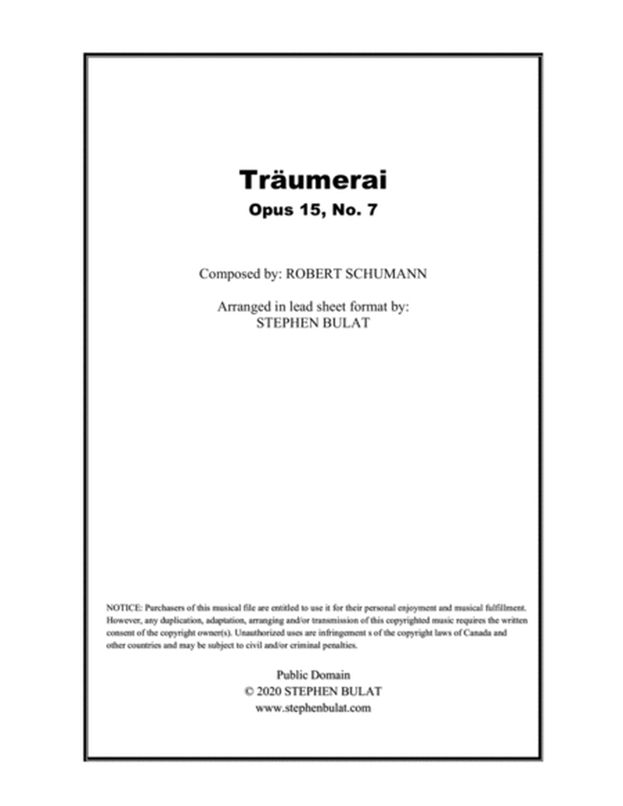 Traumerai (Schumann) - Lead sheet (key of A)