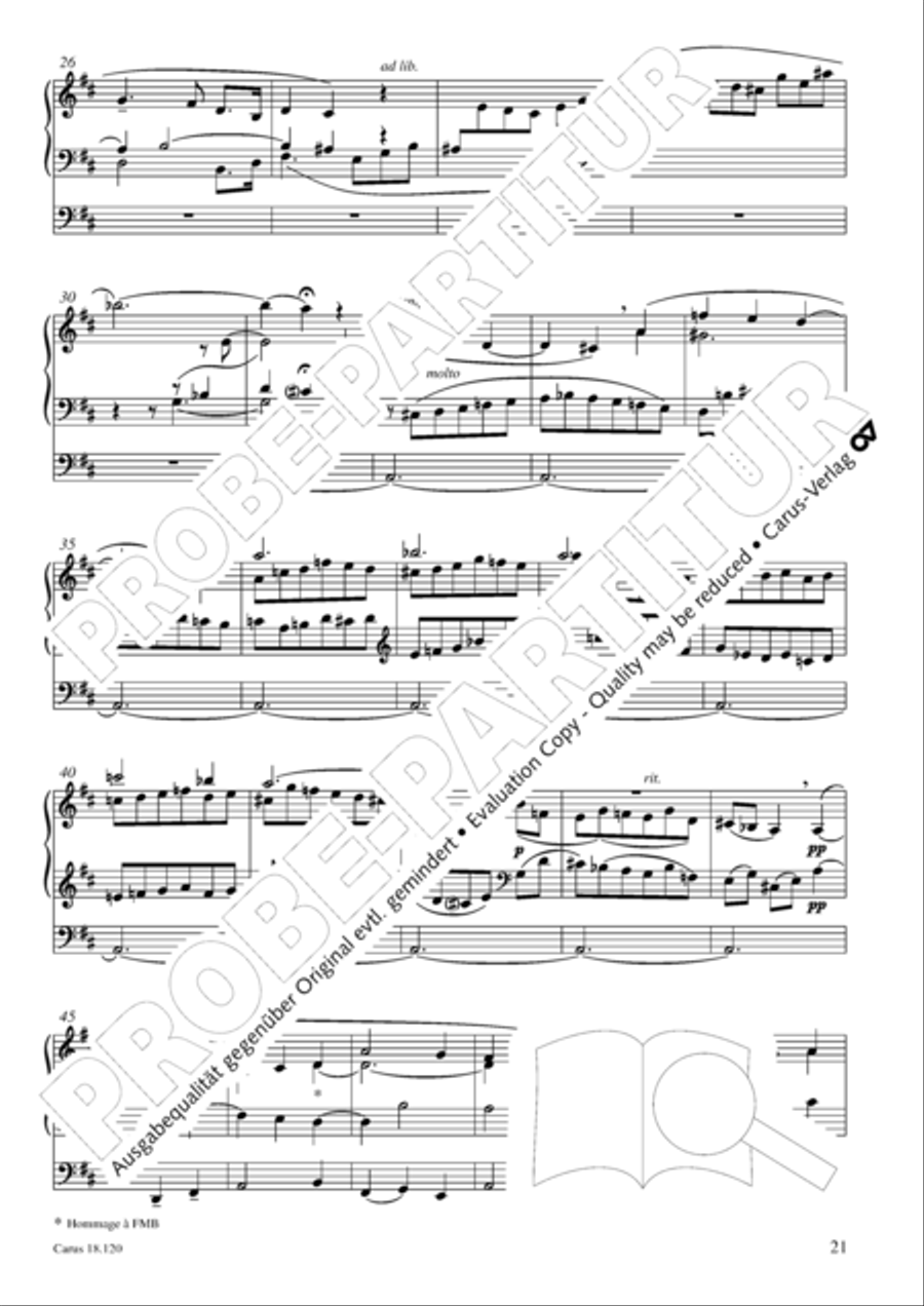 Sonata in D minor about the chorale O Haupt voll Blut und Wunden Organ scores gallery preview page 22