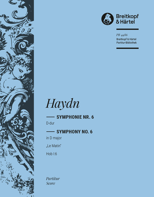 Book cover for Symphony No. 6 in D major Hob I:6