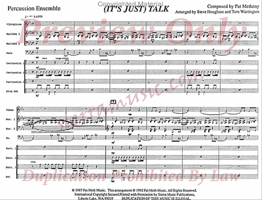 It's Just Talk Percussion Ensemble scores gallery preview page 2