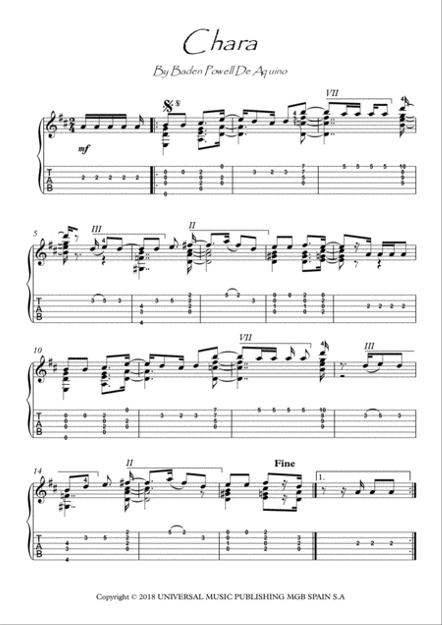 Chara Electric Guitar scores gallery preview page 1
