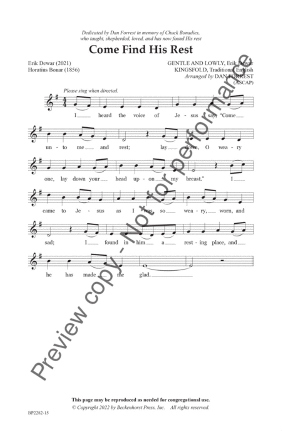 Come Find His Rest 4-Part scores gallery preview page 16