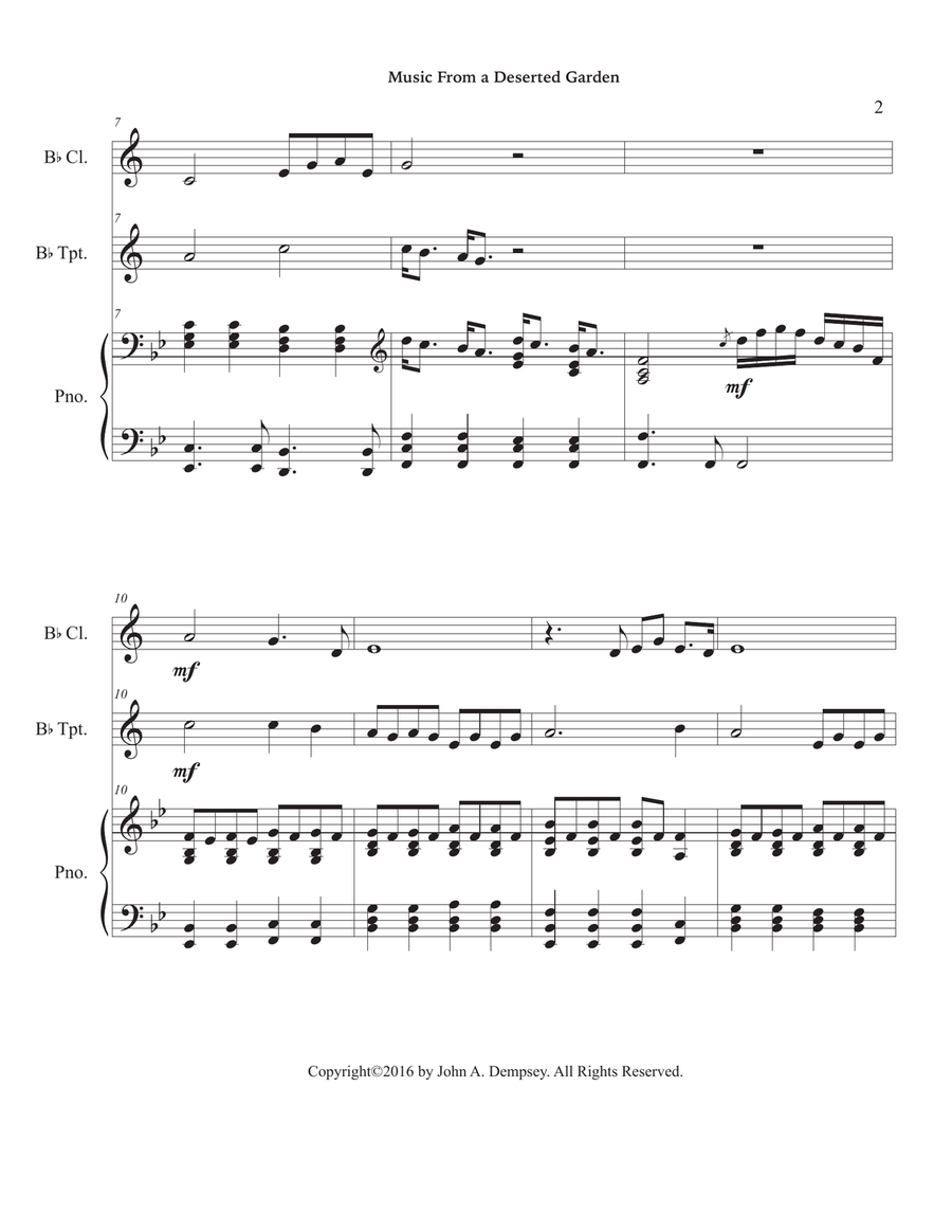 Music From a Deserted Garden (Trio for Clarinet, Trumpet and Piano) Small Ensemble scores gallery preview page 6