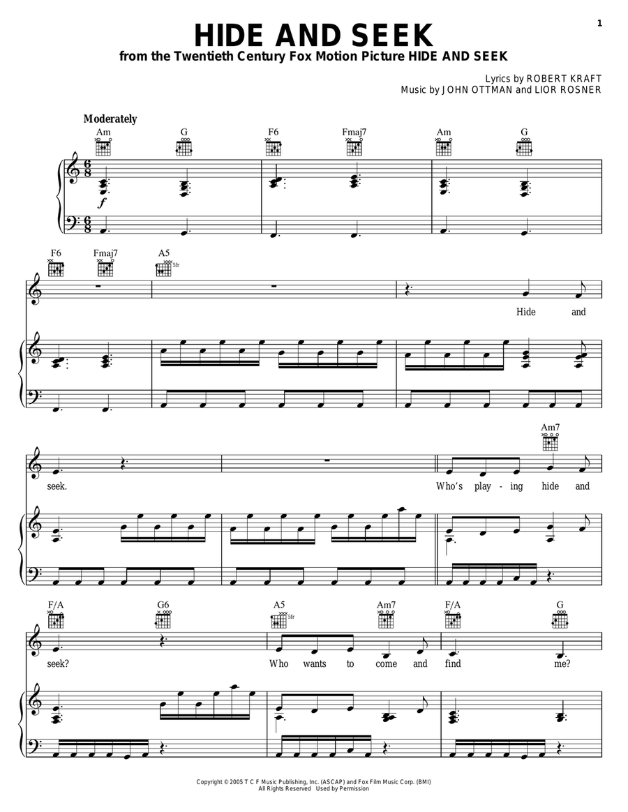 Hide & Seek Guitar scores gallery preview page 1