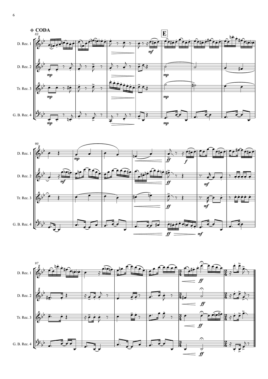Tico Tico (tico Tico No Fuba) Woodwind Quartet scores gallery preview page 6