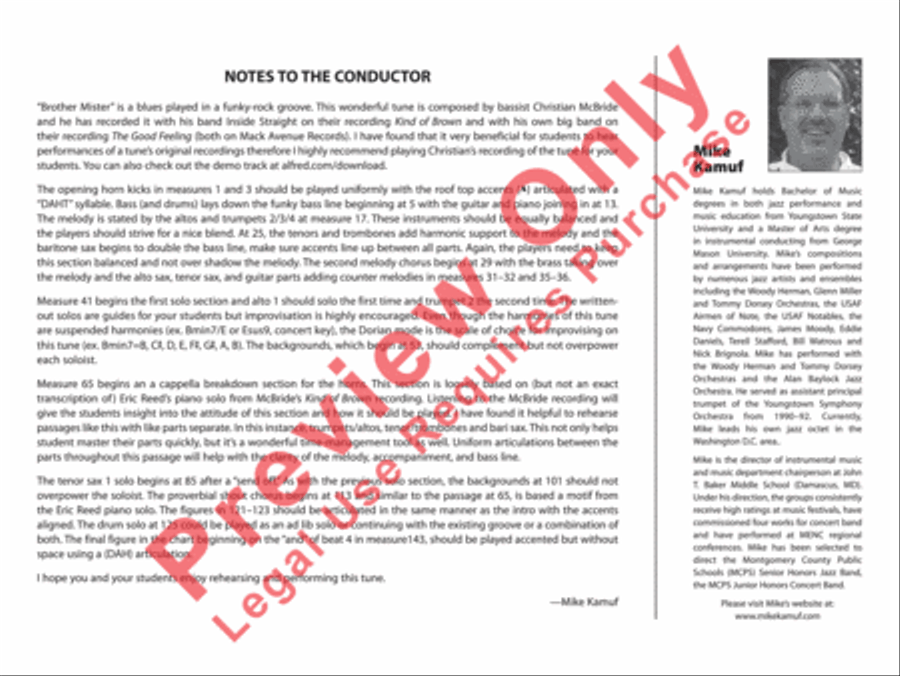Brother Mister Jazz Ensemble scores gallery preview page 23