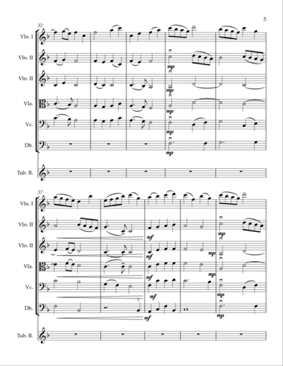 ANGELS WE HAVE HEARD ON HIGH FOR STRING ORCHESTRA PLUS TUBULAR BELLS String Orchestra scores gallery preview page 5