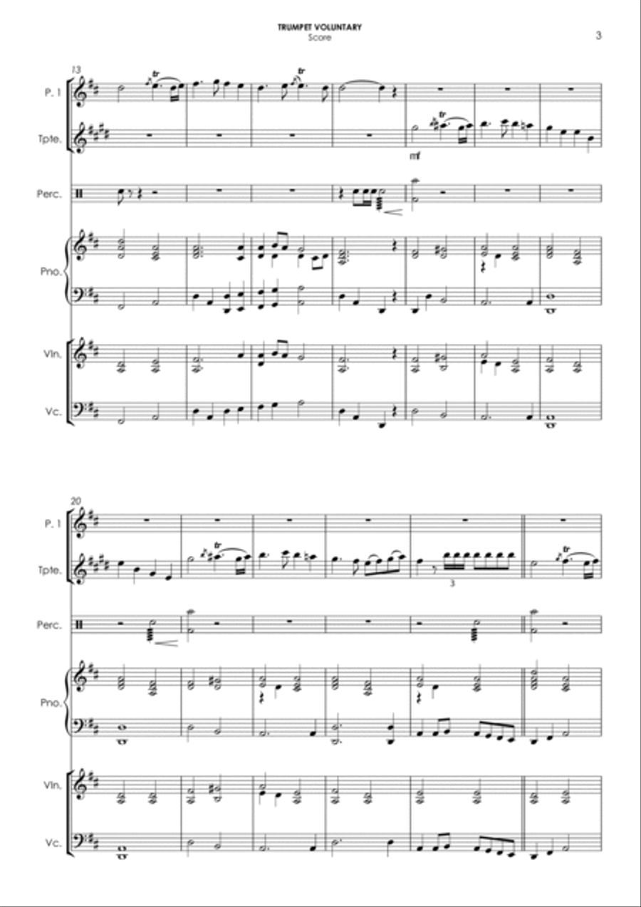 Trumpet Voluntary (Prince of Denmark's March) - for flexible ensemble Clarinet scores gallery preview page 5