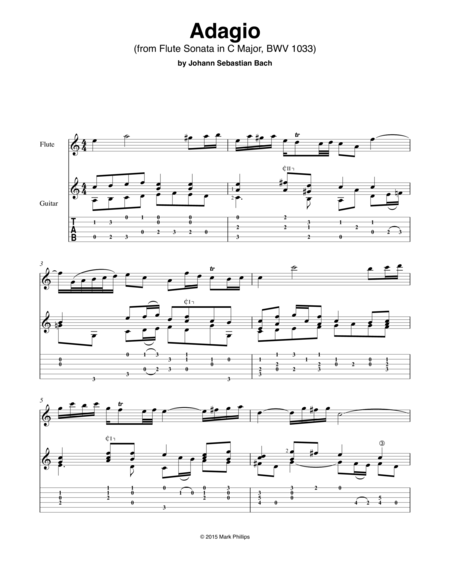 "Adagio" from Flute Sonata in C Major, BWV 1033 image number null