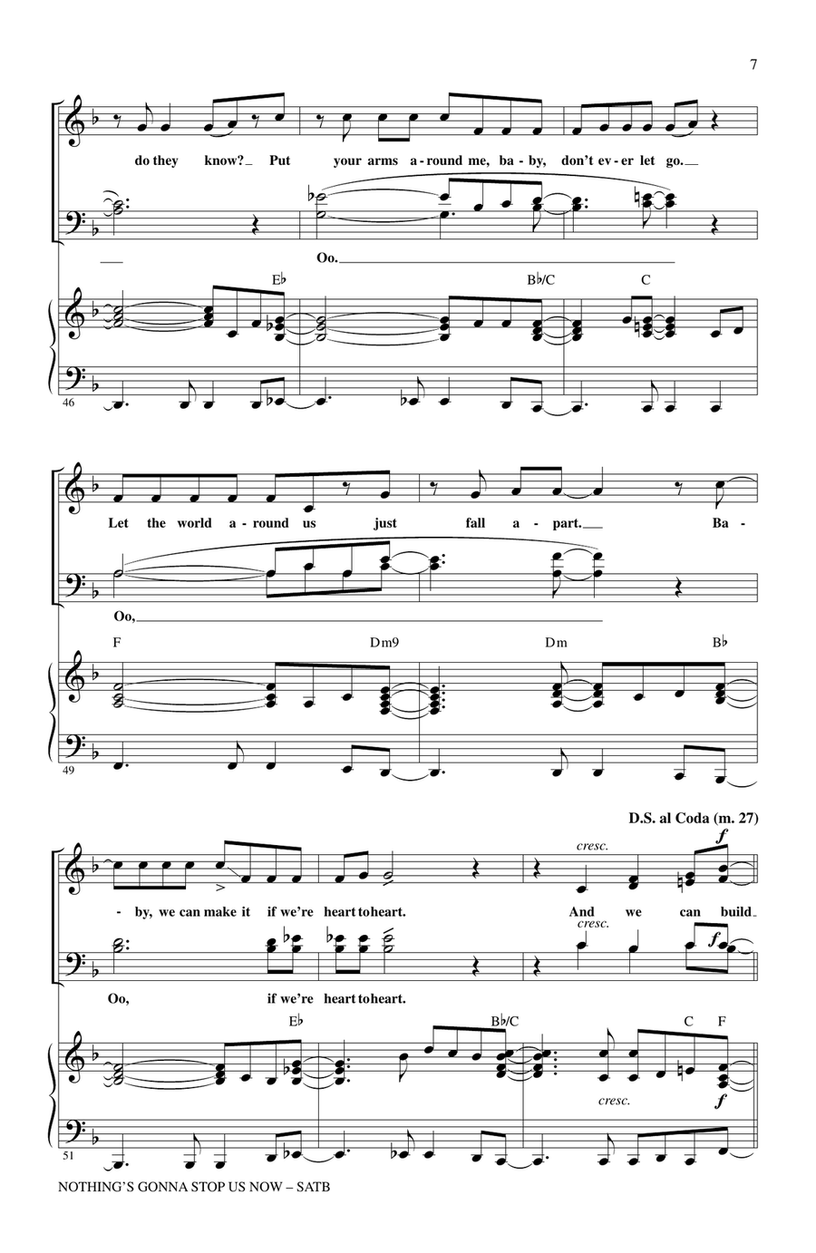 Nothing's Gonna Stop Us Now (arr. Kirby Shaw) 4-Part scores gallery preview page 6