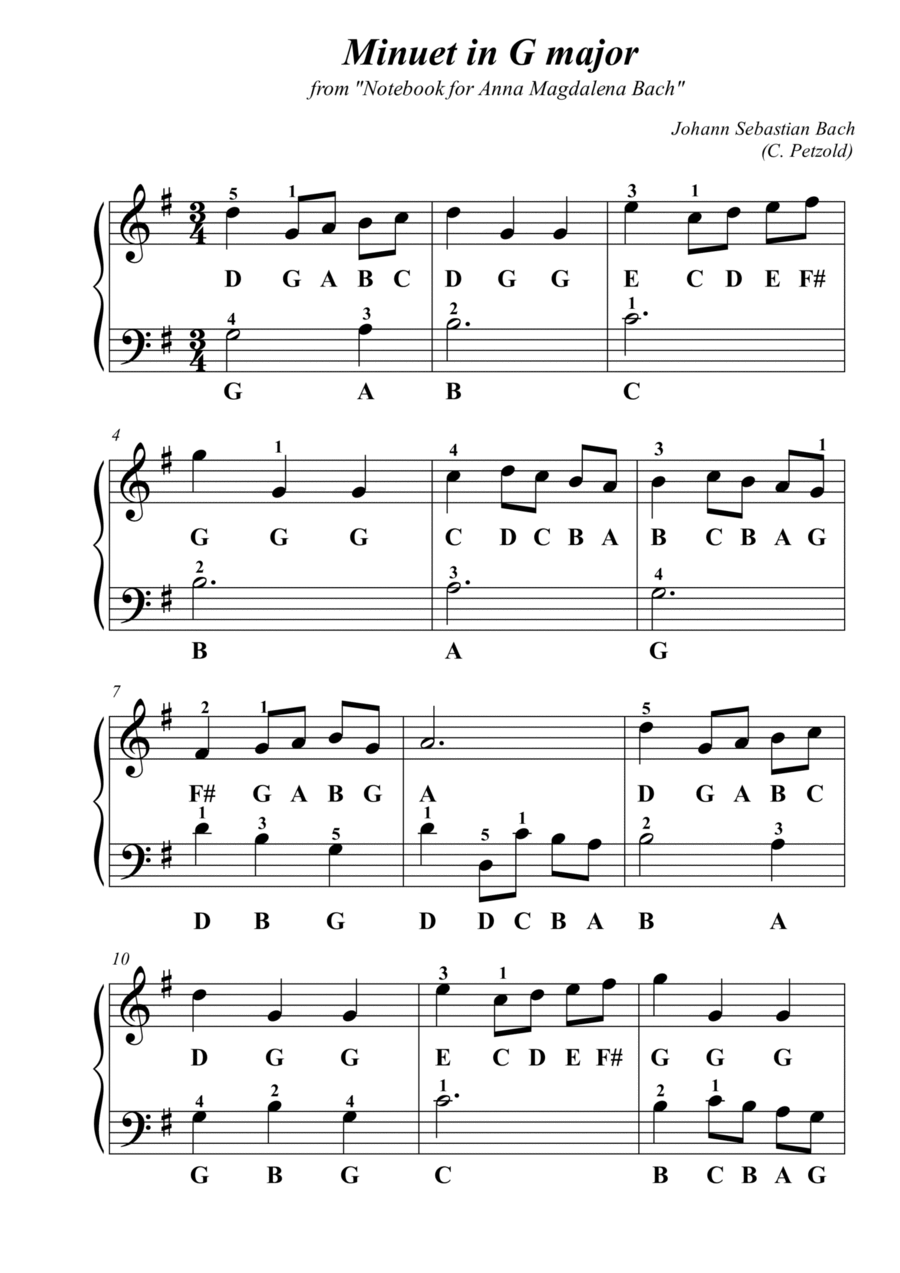 Minuet in G major from 