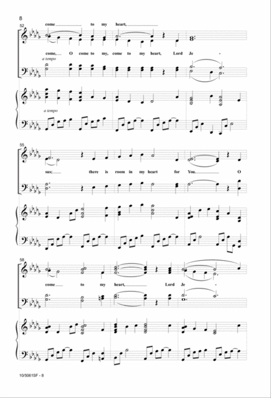 O Come to My Heart O Come to My Heart 4-Part scores gallery preview page 8