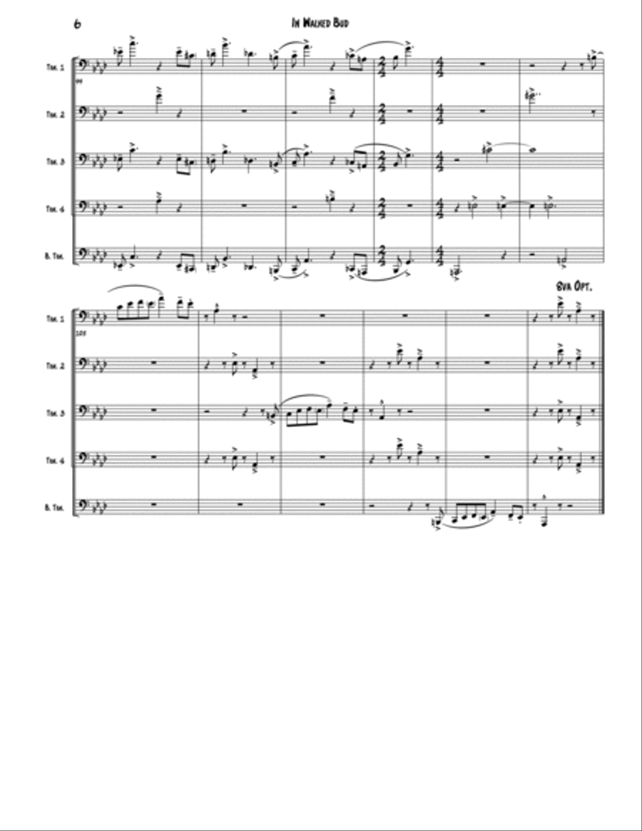 In Walked Bud Brass Quintet scores gallery preview page 6