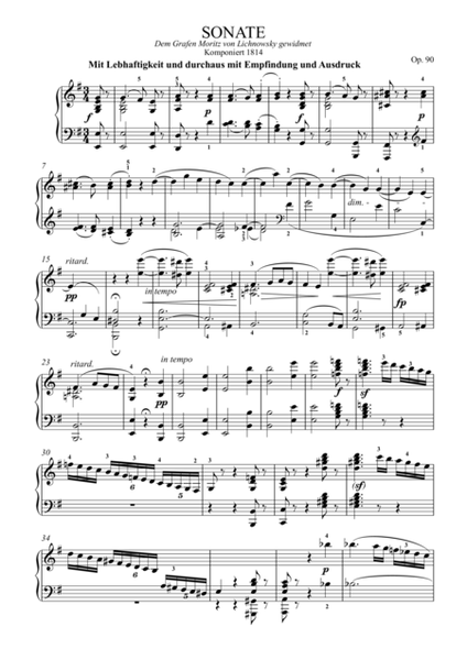Piano Sonata  Op.90 (Beethoven, Ludwig van)