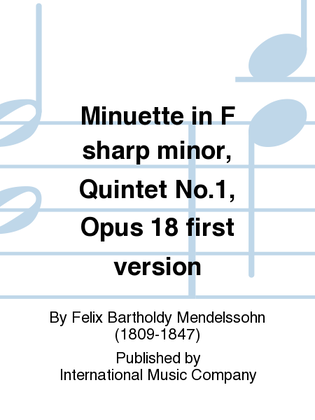 Book cover for Minuette In F Sharp Minor, Quintet No.1, Opus 18 First Version (With 2 Violas)