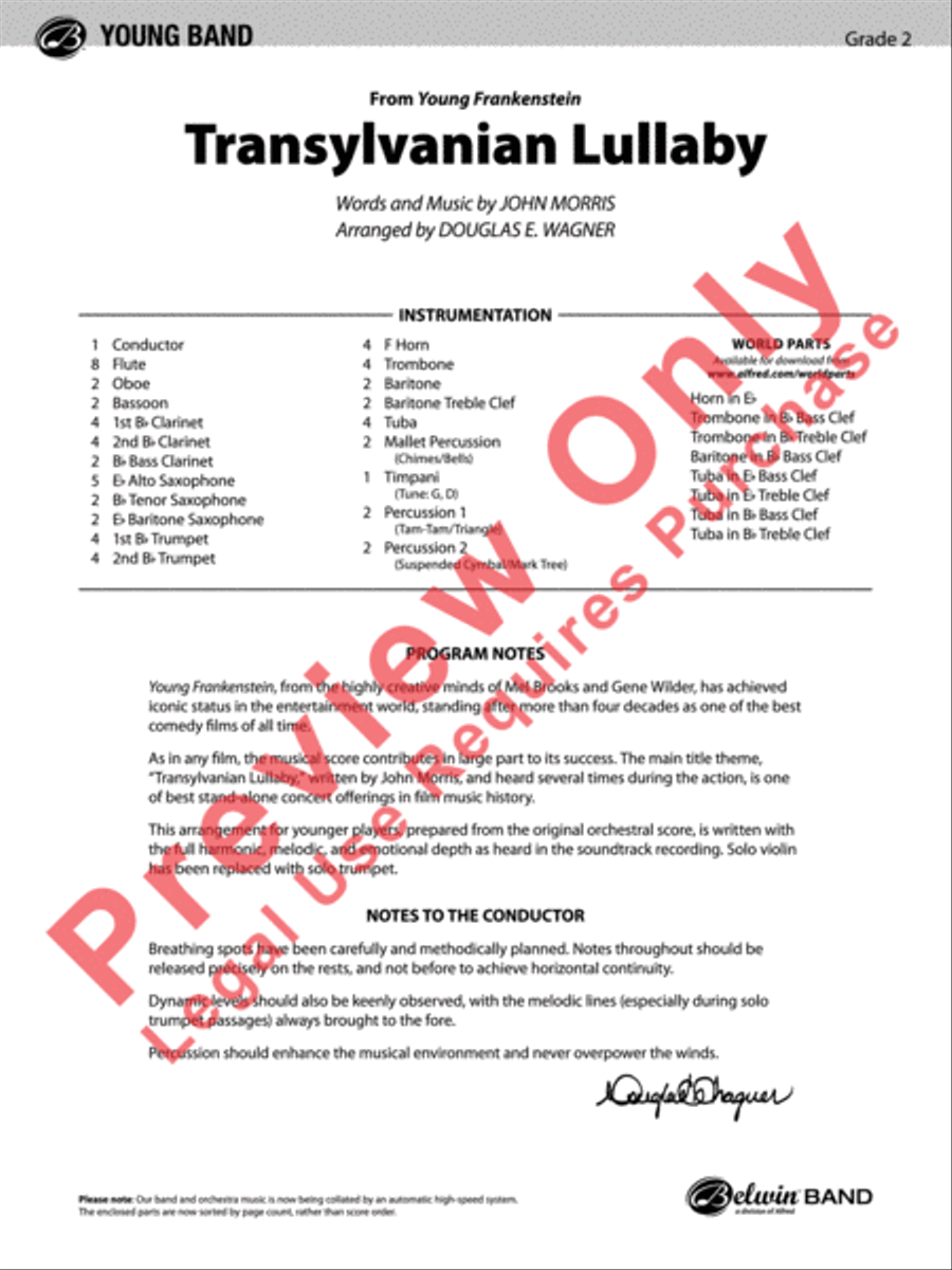 Transylvanian Lullaby Concert Band scores gallery preview page 2