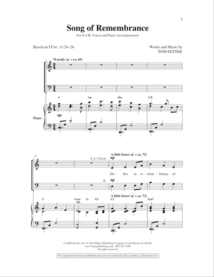 Song of Remembrance 3-Part scores gallery preview page 4