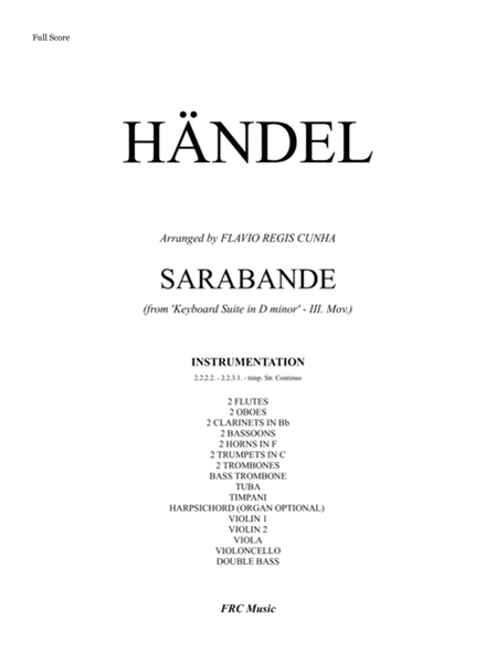 Sarabande - (from 'Keyboard Suite in D minor' - III. Mov.) for Orchestra image number null