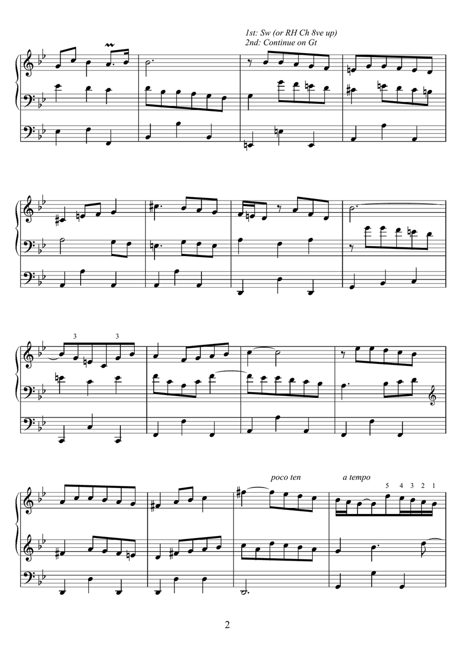 Largo by Veracini, arranged for pipe organ Organ Solo scores gallery preview page 2