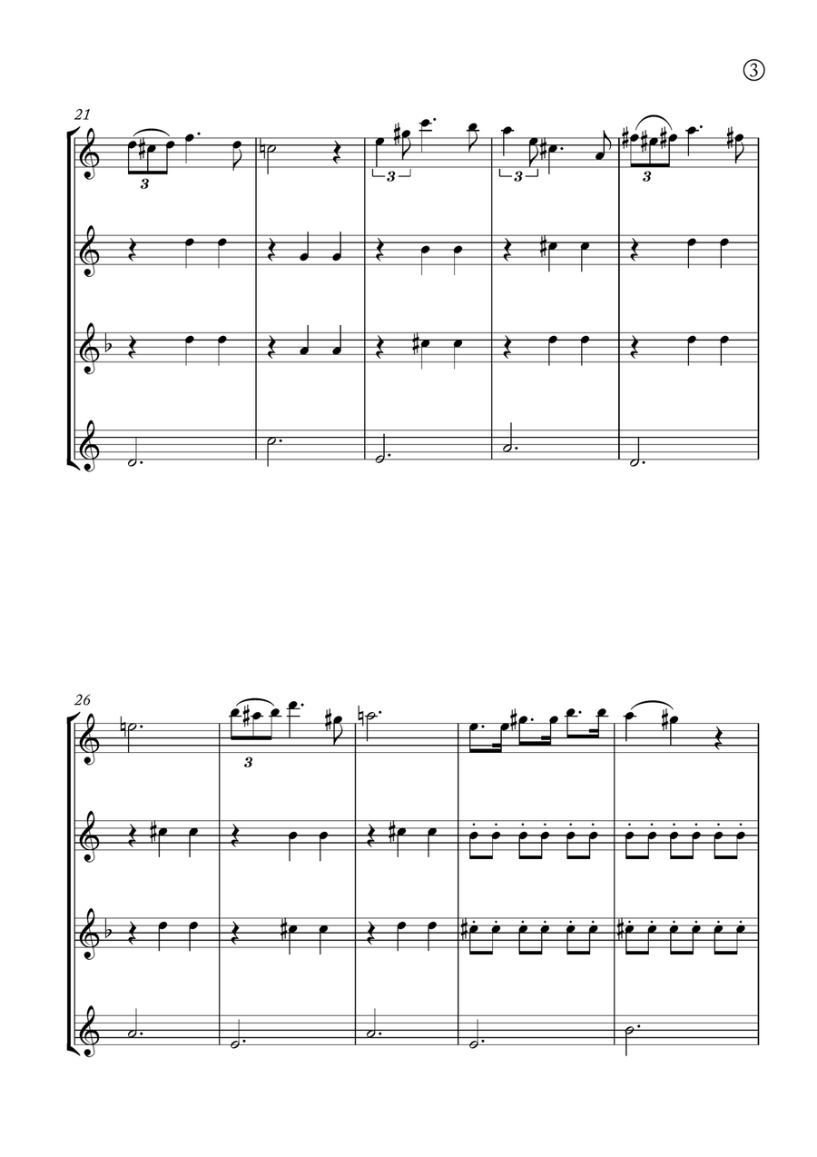 Serenade (Ständchen) Saxophone Quartet scores gallery preview page 3