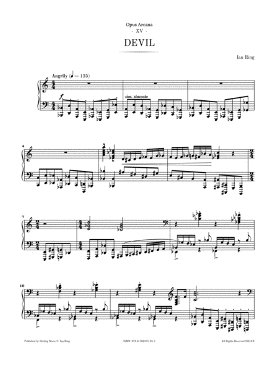 Ian Ring - Opus Arcana - 15 - Devil Piano Solo scores gallery preview page 3