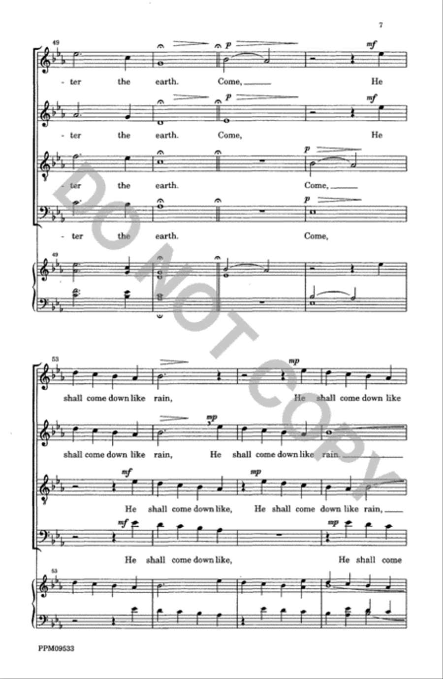 He Shall Come Down Like Rain 4-Part scores gallery preview page 8