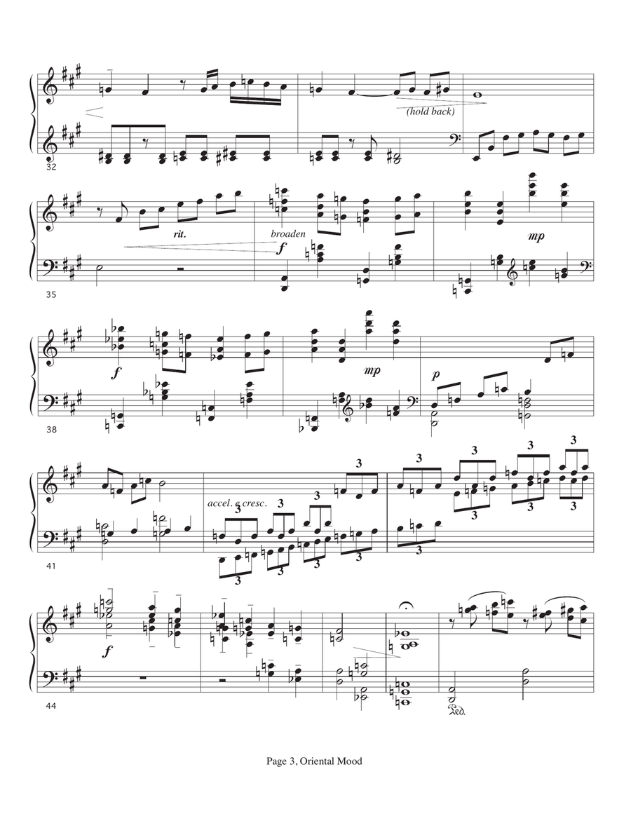 Oriental Nocturne Piano Solo scores gallery preview page 3