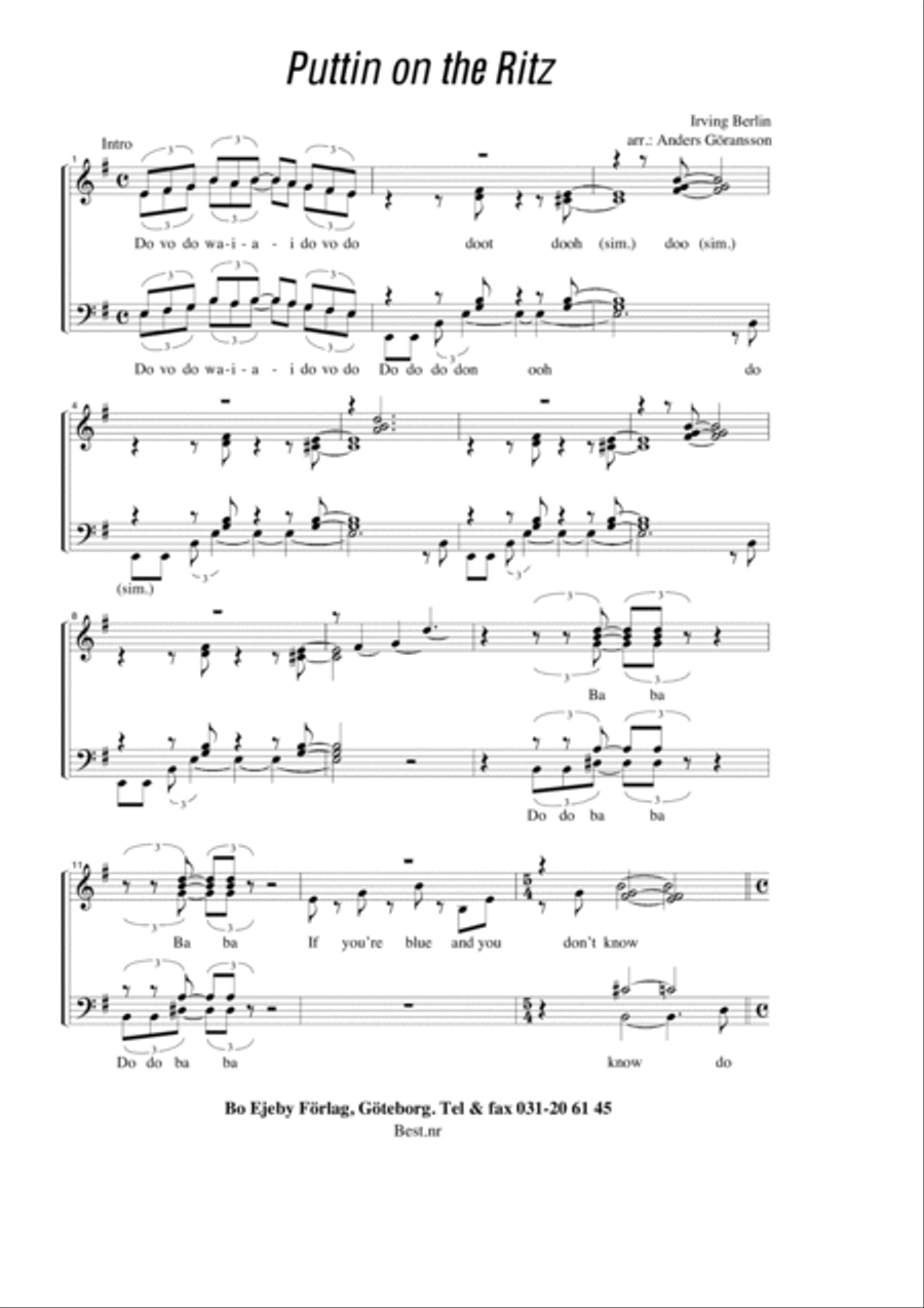 Puttin' on the Ritz Puttin' on the Ritz SSAATTBB scores gallery preview page 2