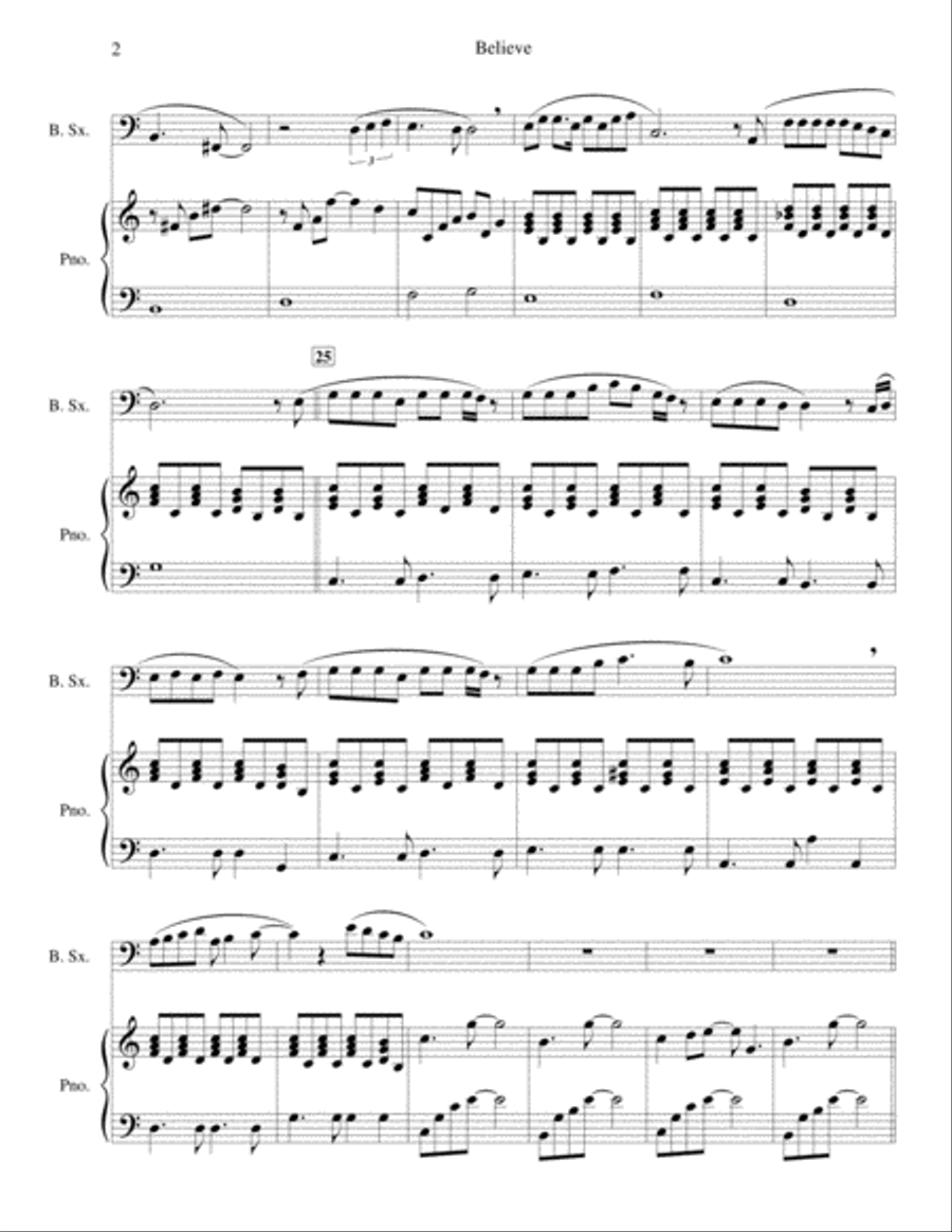 Believe Baritone Saxophone scores gallery preview page 2