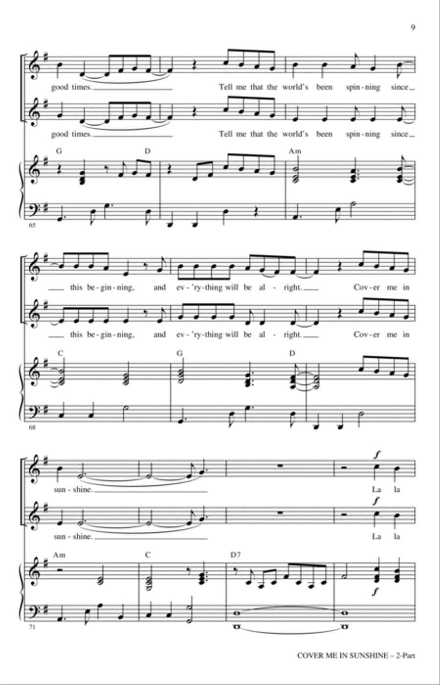 Cover Me In Sunshine (arr. Mac Huff) 2-Part scores gallery preview page 8