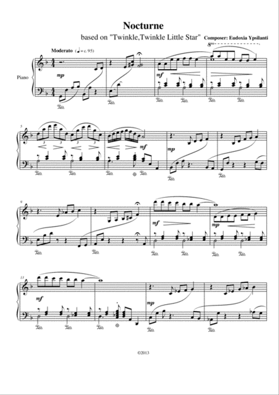 Nocturne Easy Piano scores gallery preview page 1