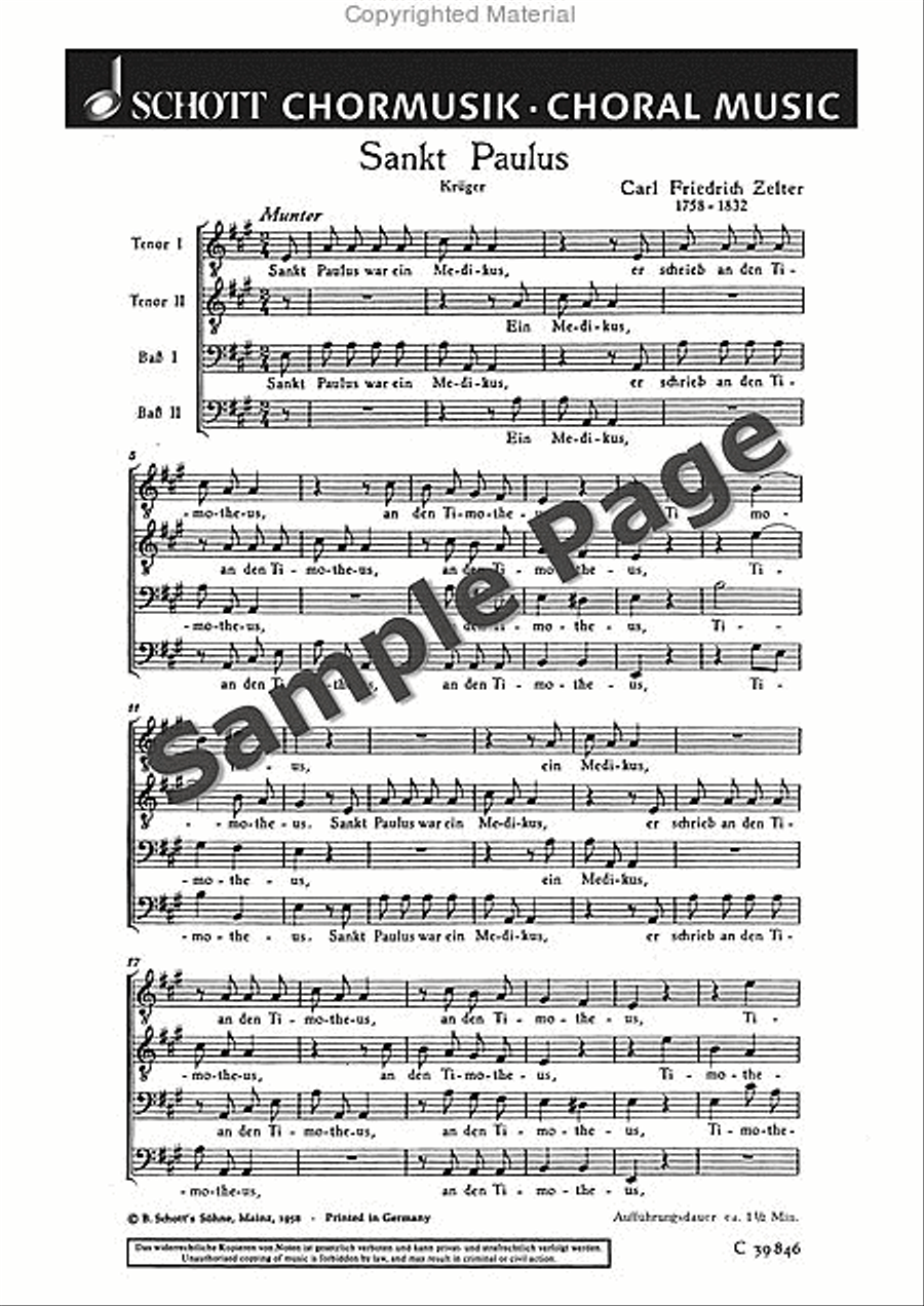 Zelter Cf Sankt Paulus (pod) TTBB scores gallery preview page 2