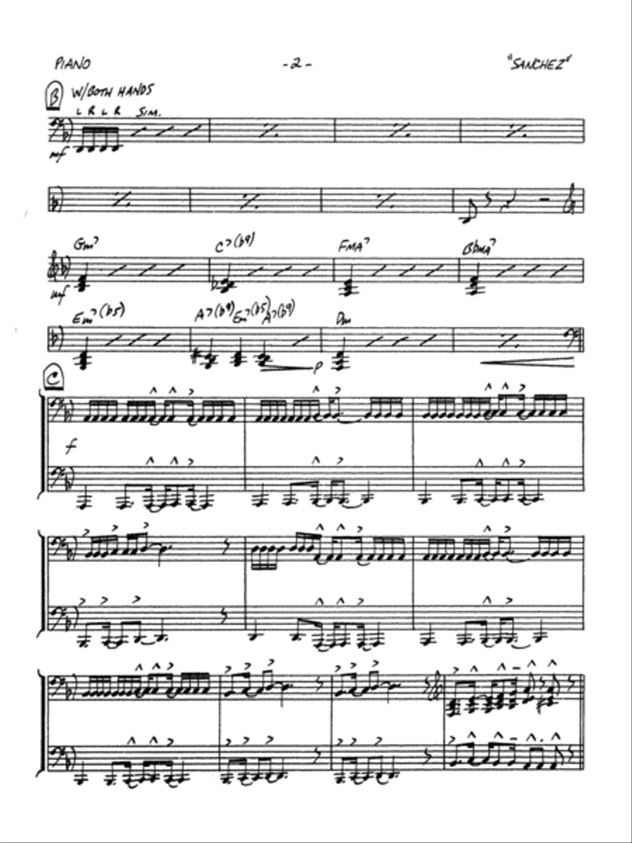 Children of Sanchez: Piano Accompaniment Jazz Ensemble scores gallery preview page 2