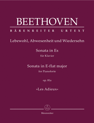 Book cover for Sonata for Piano in E-flat Major, Op. 81a "Les Adieux"