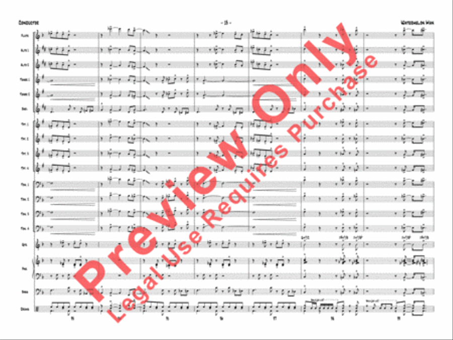 Watermelon Man (score only) Jazz Ensemble scores gallery preview page 16