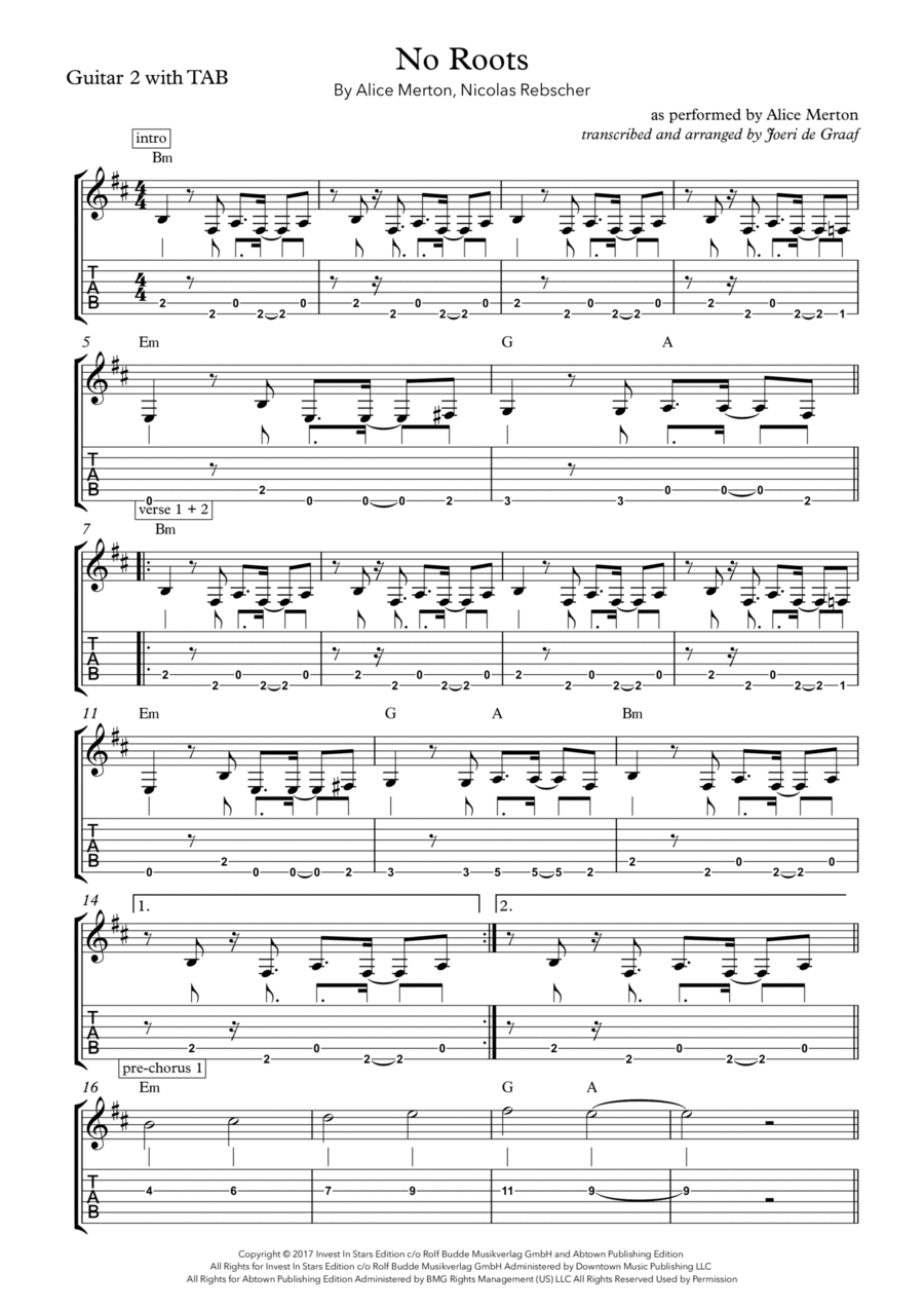 No Roots Electric Guitar scores gallery preview page 1