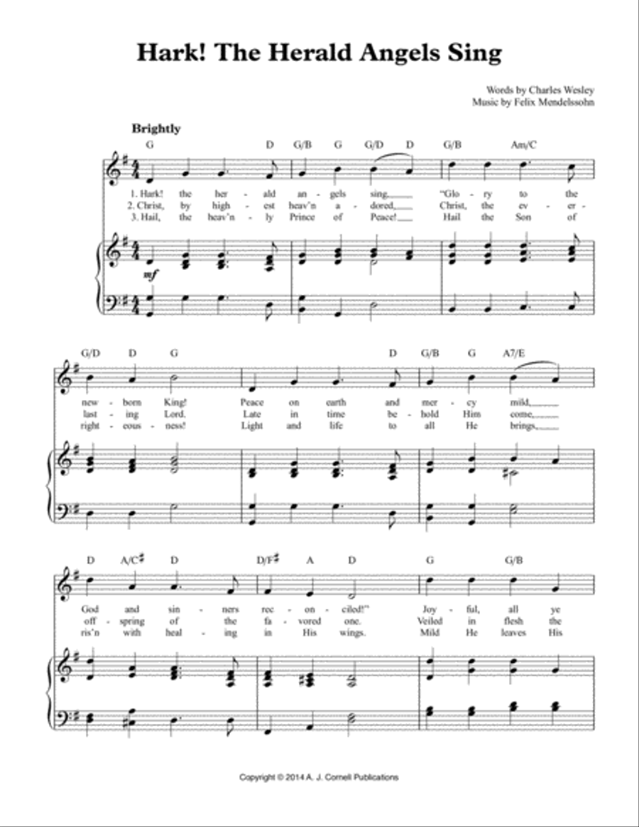 Hark! The Herald Angels Sing Voice scores gallery preview page 1