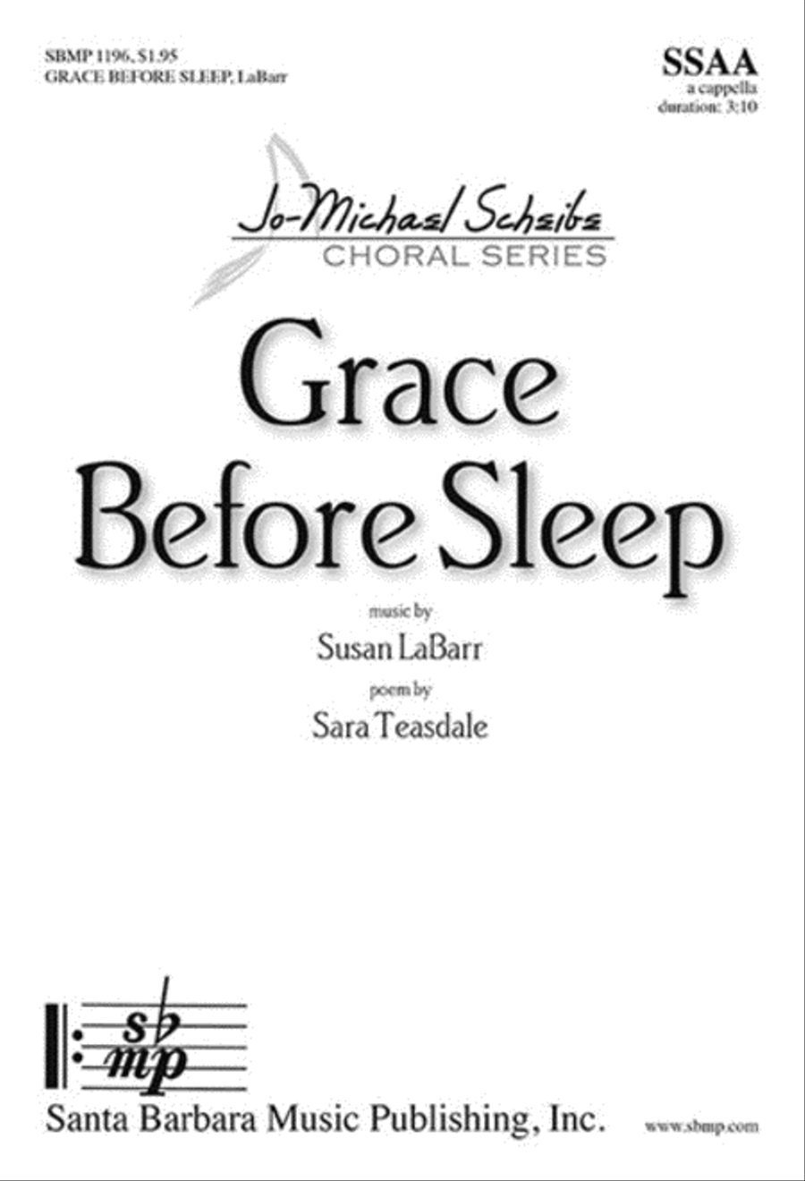 Grace Before Sleep - SSAA Octavo SSAA scores gallery preview page 1
