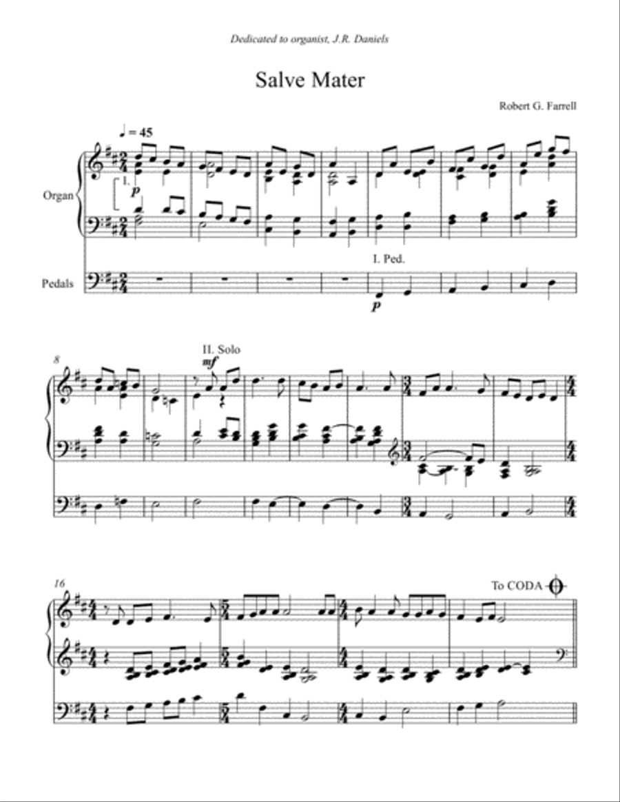 Salve Mater Organ Solo scores gallery preview page 1
