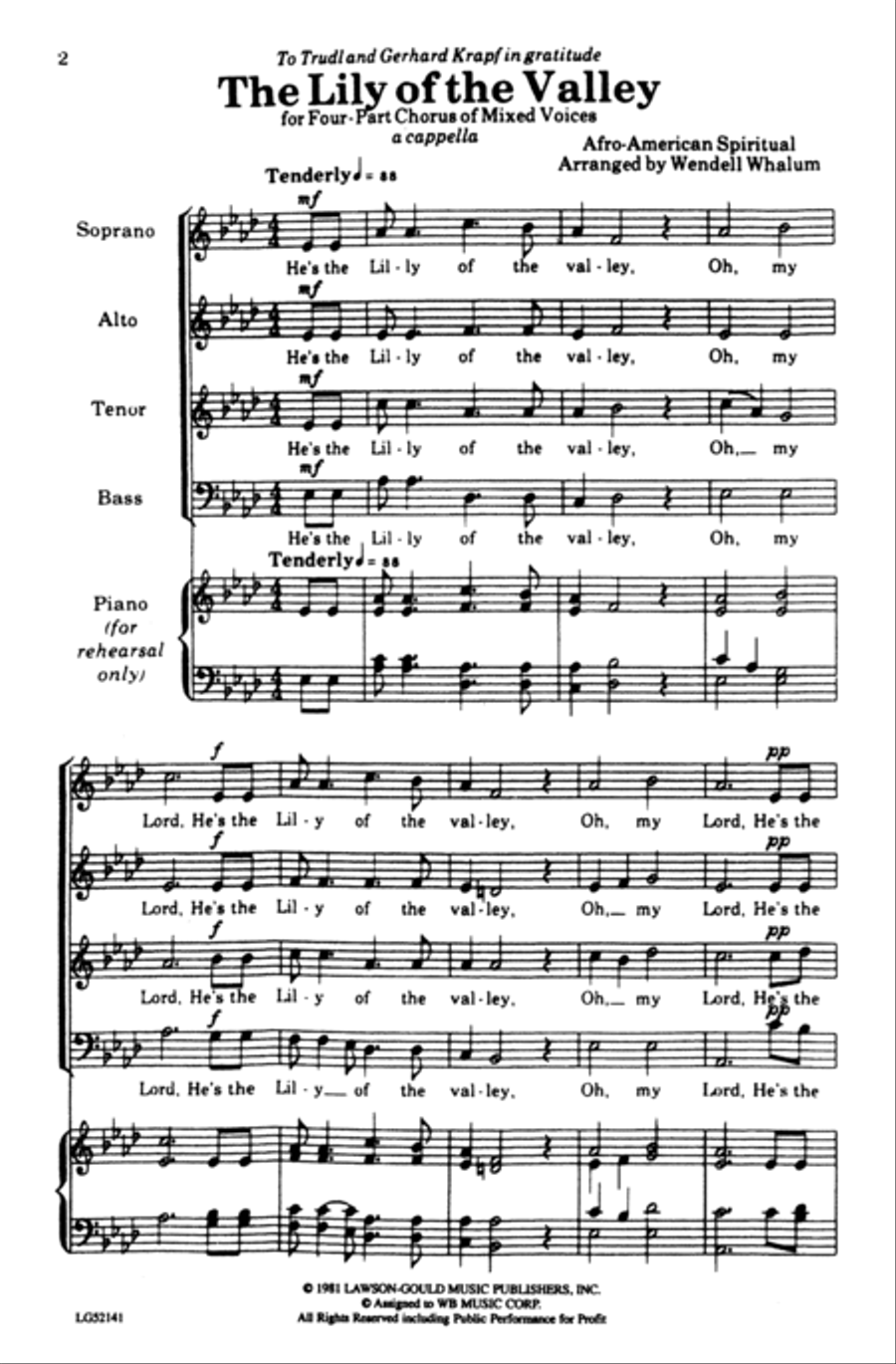 The Lily of the Valley The Lily of the Valley 4-Part scores gallery preview page 9