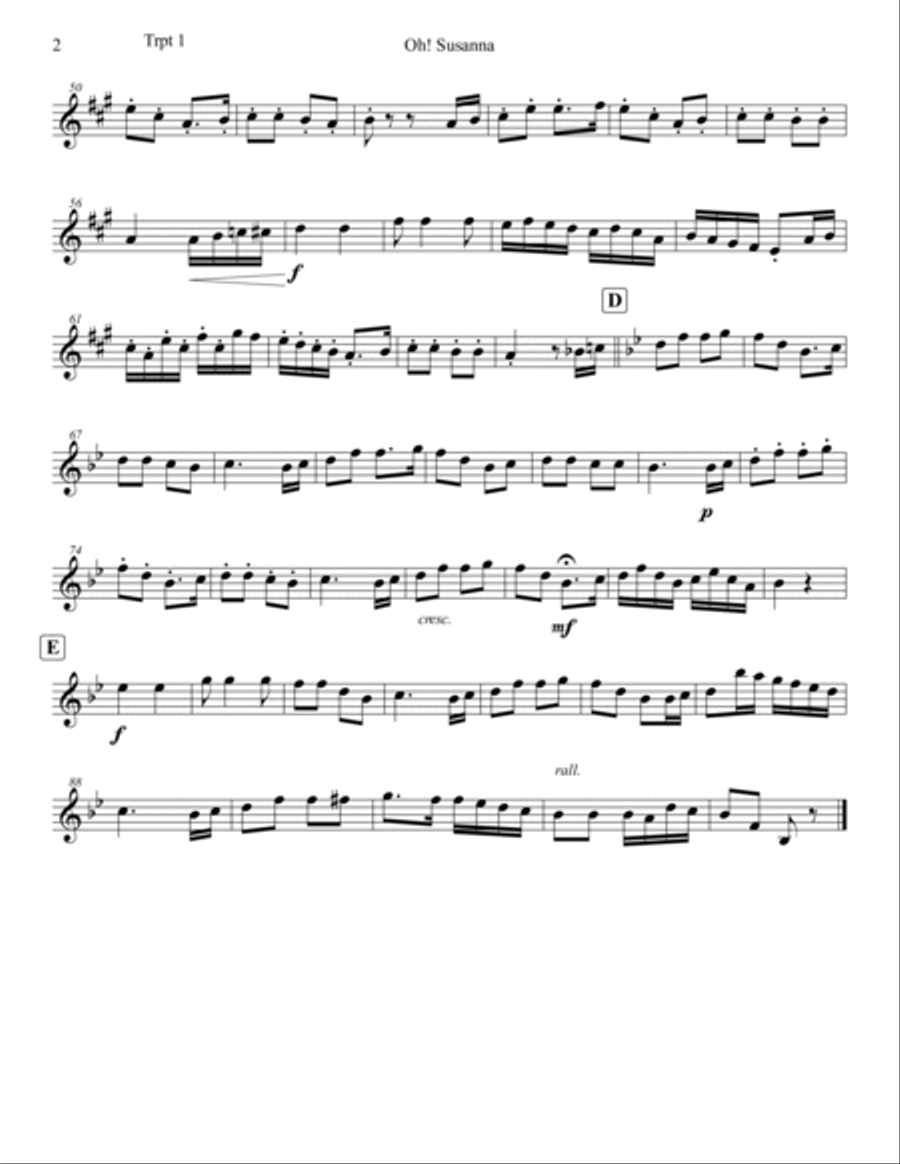 Oh! Susanna Brass Ensemble scores gallery preview page 2