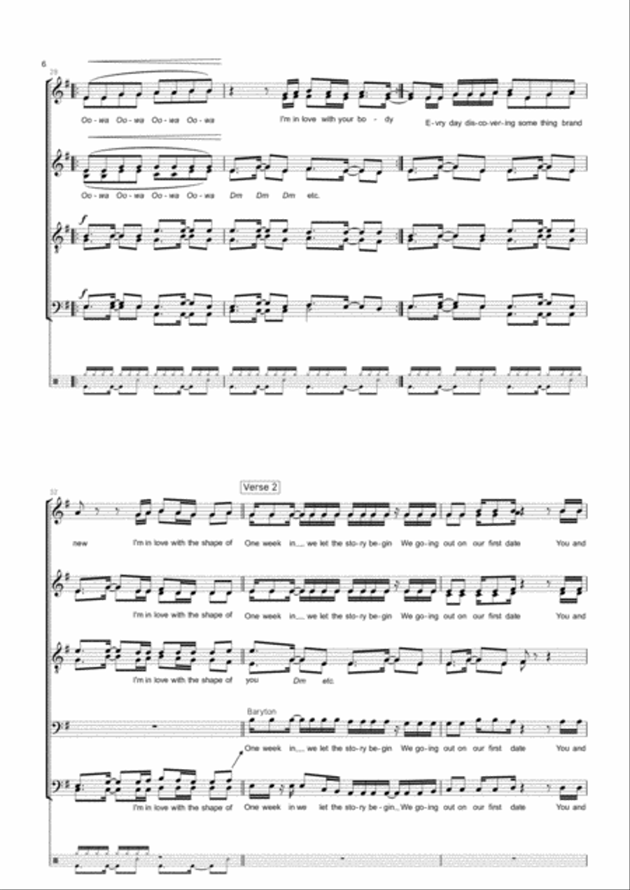 Shape Of You Divisi scores gallery preview page 6