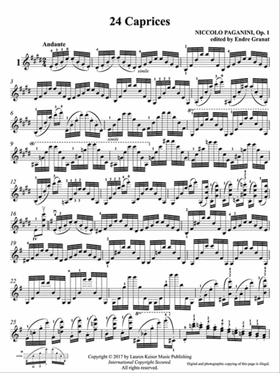 24 Caprices for Violin Solo Violin Solo scores gallery preview page 7