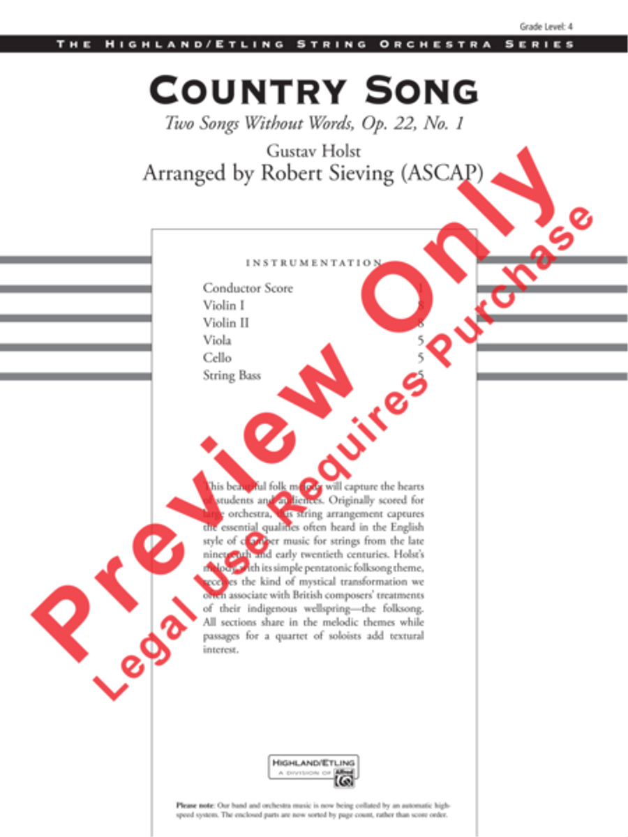 Country Song Country Song String Orchestra scores gallery preview page 2