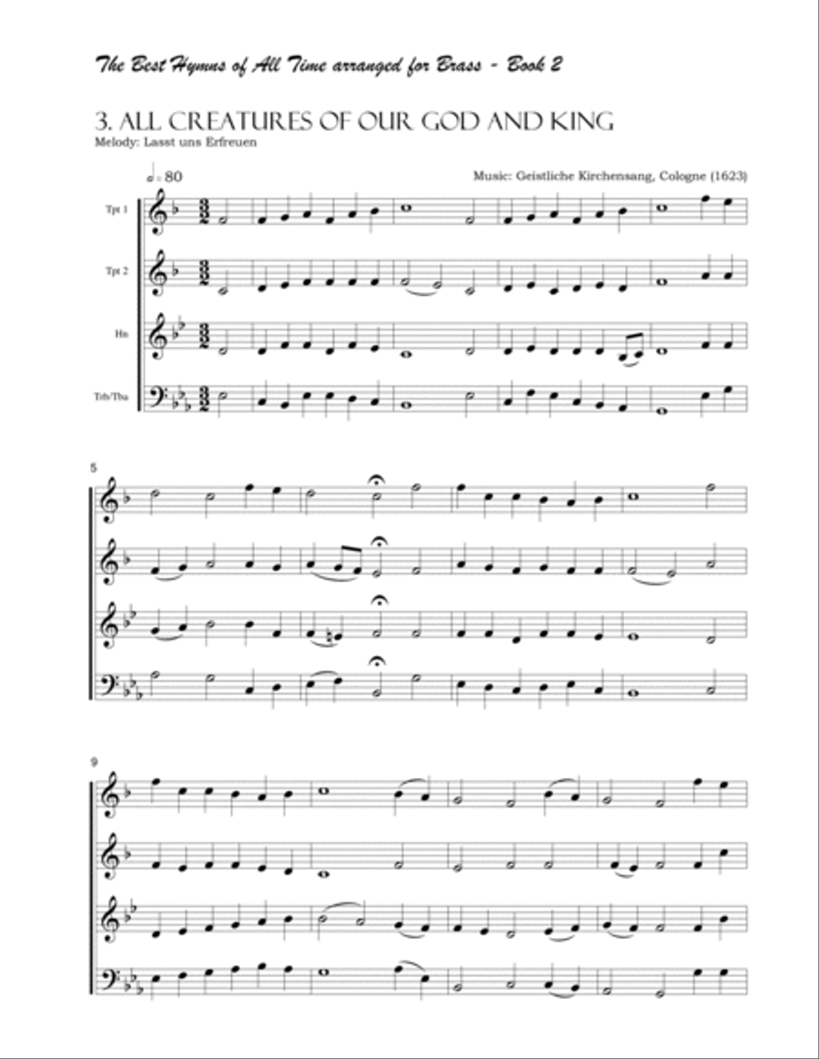 The Best Hymns of All Time (for Brass) Book 2 Brass Ensemble scores gallery preview page 5