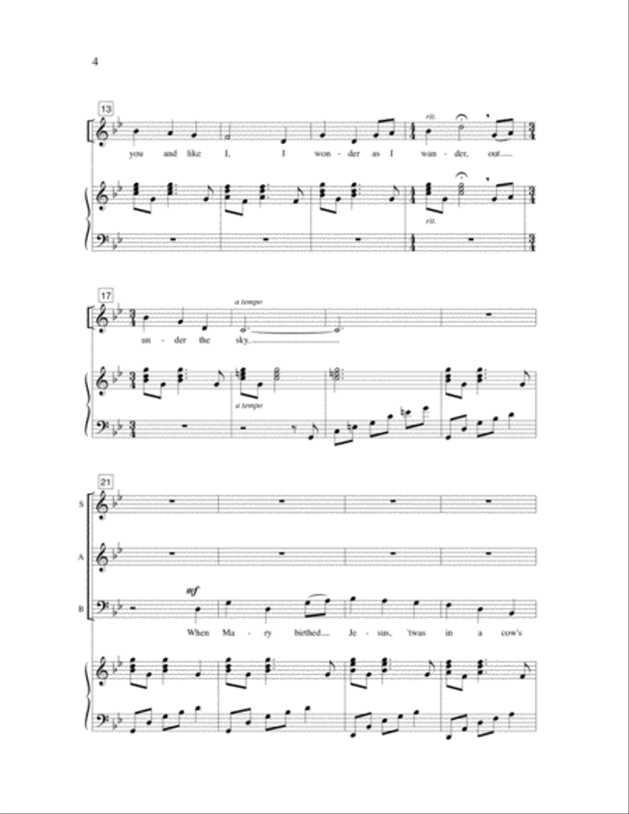 I Wonder as I Wander 3-Part scores gallery preview page 3