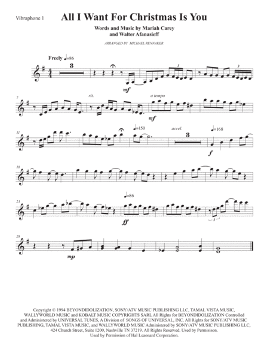 All I Want For Christmas Is You Percussion Ensemble scores gallery preview page 2