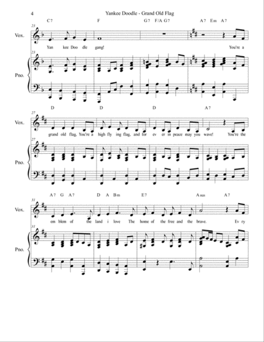 Patriotic Medley Unison Choir scores gallery preview page 4