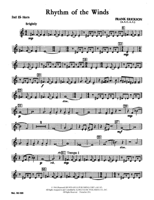 Rhythm of the Winds: (wp) 2nd Horn in E-flat