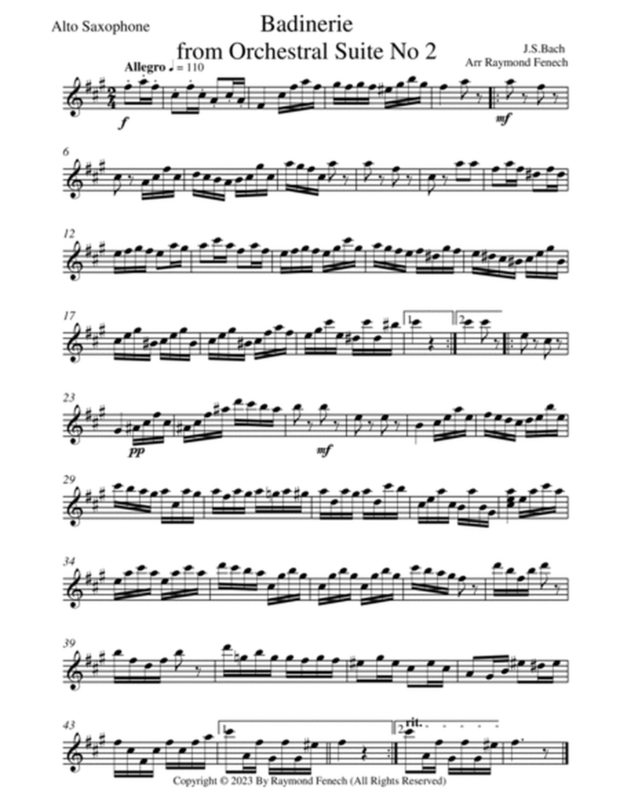 Badinerie - J.S.Bach - Soprano, Alto and Baritone Saxes image number null